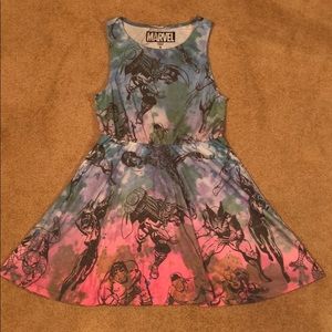 Marvel Multi-colored Tie Dye Mini Dress